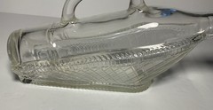 1966 London Winery Ltd Boat in Glass Wicker Basket Wine Bottle, With Handle