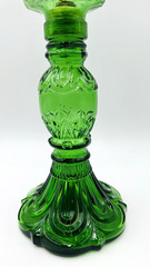 Vintage large Emerald Green Glass Street Lamp Wine Decanter Bottle 19&Prime;