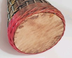 Wicker Scoubidou Wrapped Wine Bottle Boho Barware Mid Century Spain 15.5&Prime; Tall