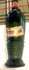GREEN BOTTLE FRASCATI ITALIAN WINE EMPTY NAUTICAL ROPE DESIGN 1962