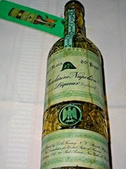Mandarine Napoleon Grand Liqueur Empty Green Wine Bottle Belgium VTG Recipe Book