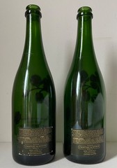 1985 VINTAGE HAND-PAINTED PERRIER-JOUET CHAMPAGNE BOTTLES-A PAIR