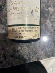 1986 Mouton Rothschild Wine Bottle (empty)
