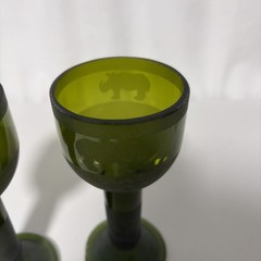 Etched Up cycled Wine Bottle Glass