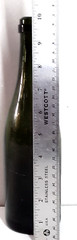 Antique Dark Green Hand Blown Wine Bottle c1800’s Deep Punt 10” Tall