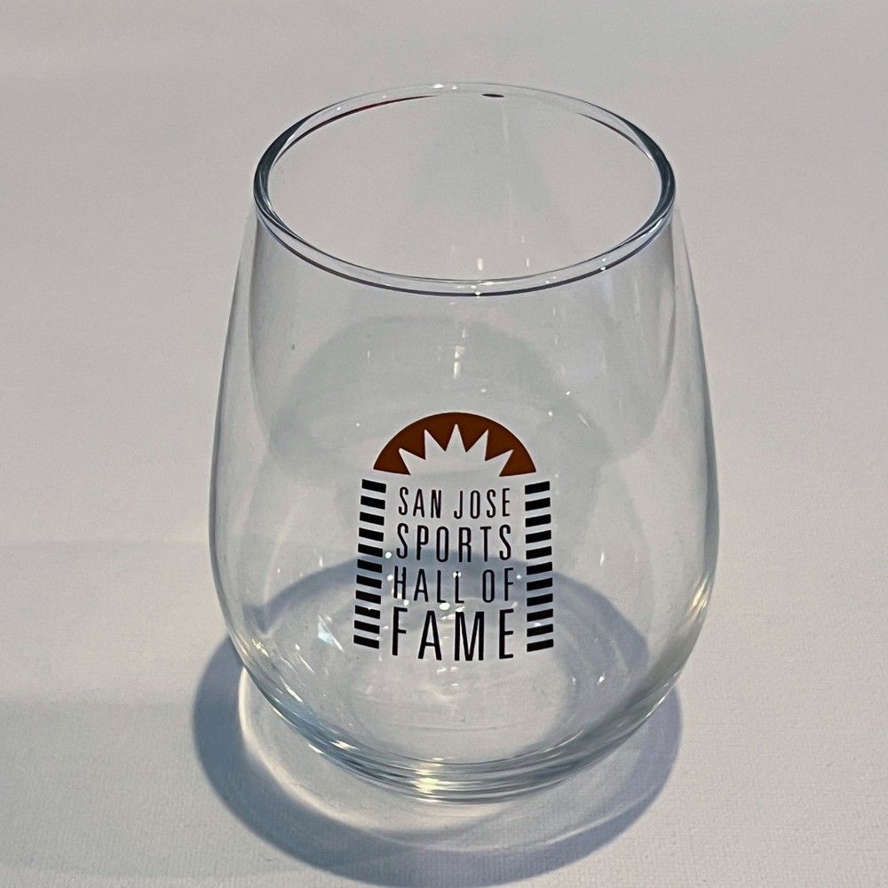 San Jose Hall of Fame Induction Logo Wine Glass