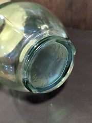 Vintage Green Glass Wine Bottle Red Fior Di California Paper Label Round *LOOK*