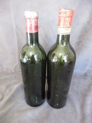 1937 Chateau Lafite Rothschild & 1955 Chateau Palmer Medoc Empty Wine Bottles dl