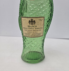 1969 Antinori Bianco Green Glass Fish Wine Bottle Della Costa Toscana Italy 10&Prime;