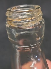 Vintage 2/5 Pint Wine Flask Bottle, Unmarked, 6.75&Prime; Clear, Screw Top