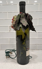 Vampire Wine Bottle with Red Tipped lights Grapes Leaves – UNIQUE & COOL!