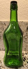 Vintage Dark Emerald Green Liquor Wine Bottle Dimpled Slumped Rare Janeiro Porta
