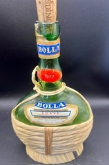 Bolla 1977 Pint Dry White Wine Empty Bottle Cork Fiasco Wrap Soave Verona Italy