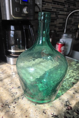 Antique Green 12&Prime; Glass Bottle