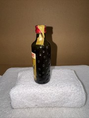 VTG Dubonnet An Aperitif Wine Mini Green Glass With Dimples Liquor Bottle EMPTY