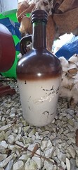 Retro Old Strawberry Glen Jug Vintage 1970s Empty Glass Wine Jug- STRAWBERRY