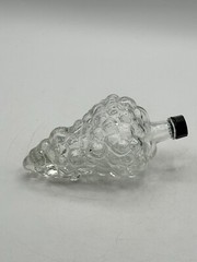 Vintage Art Glass Pressed Wine Flask Grape Cluster Screw Top Lid Turkey
