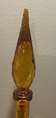 Vintage 22&Prime; MCM 1960s Italy Rossini Empoli Amber Crinkle Genie Decanter Bottle 3