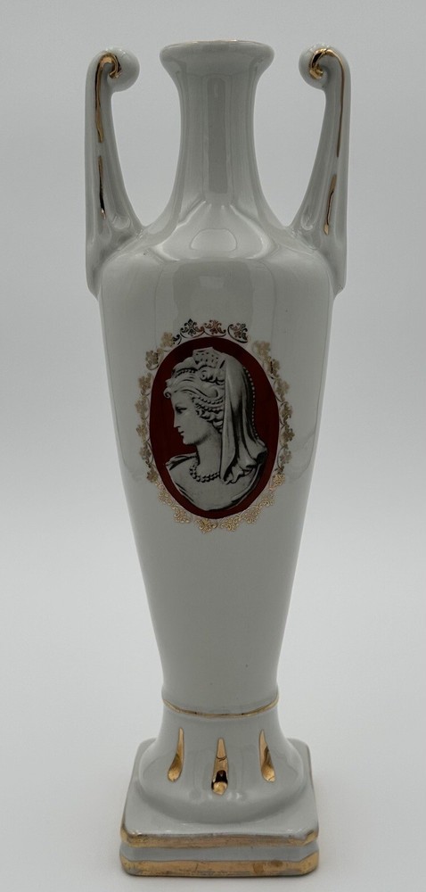 VTG MCM F. lli Marchi Brescia Wine Bottle Vase Hand Painted In Italy 12&Prime; T