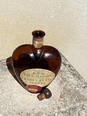 Vintage Wine Bottle PAUL MASSON RARE CREAM SHERRY Curve’e No. 002c Saratoga,CA.