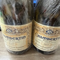Grand CRU CHambertin 2017 and 2004empty wine bottles with cork
