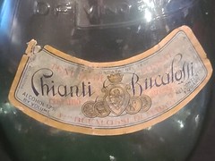 EMPTY Vintage 1966 CHIANTI Bucalossi Glass Bottle with Rattan Wrap Italy