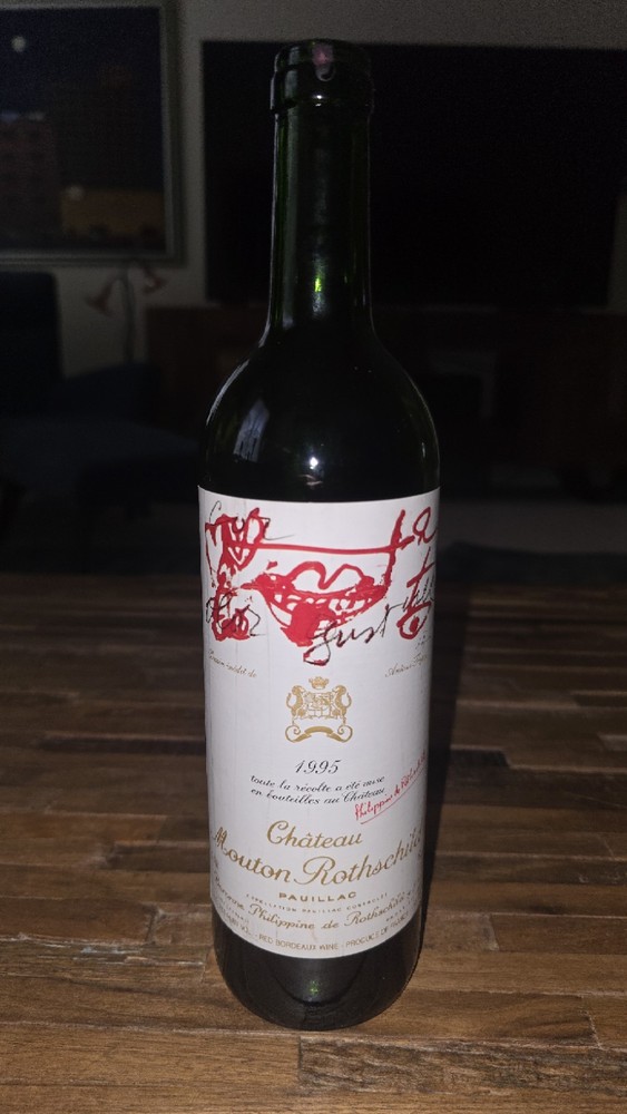Chateau Mouton Rothschild Pauillac 1995 Empty Bottle No Cork