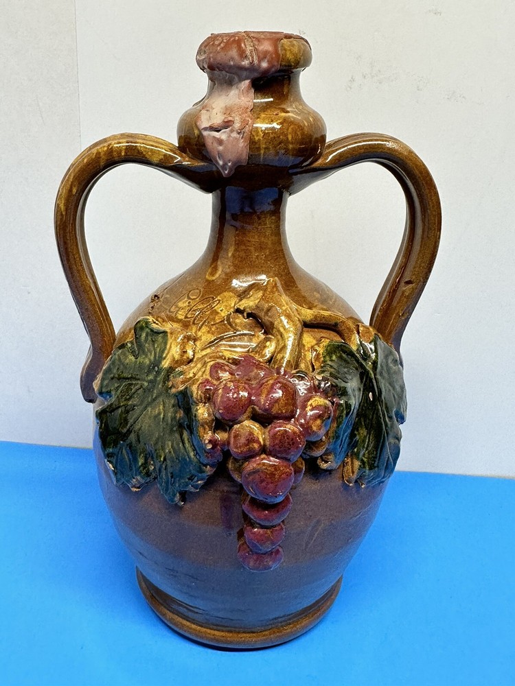 Vintage Jar For Wine Terracotta Popular Amphora Signed Period Xx Century