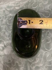 Vintage 1940s Green Wine Half Gallon Bottle 10” Tall, Glass Embossed Grape Vines