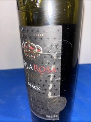 Empty Stella Rosa Black Dark Wine Bottle- w/cork -Clean -Small Tear On Label