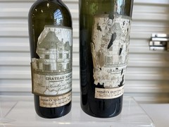 RARE Lot Of 2 Vintage 1919 Chateau Haut Brion Blob Top 12oz & 24oz Bottles Wine
