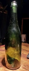 Vintage Antique Dark Green Glass Wine Champagne Bottle Large Punt