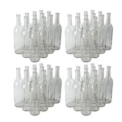 750ml Clear Bordeaux Wine Bottles – Pack of 48 | Flat-Bottomed Glass Bottles for