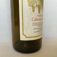 1980 Caymus Special Selection Cabernet Empty Bottle Signed by Charlie Wagner Sr