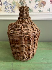 Vintage Wicker Demijohn Wine Bottle 11&Prime;