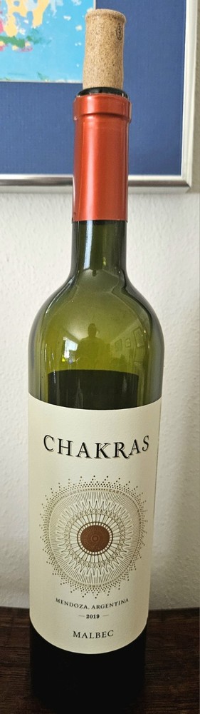 Chakras 2019 Malbec EMPTY Wine Bottle W Cork
