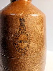 Vintage JM Da Fonseca Secla Portugal Pottery Liquor Bottle Brown Ceramic Vase