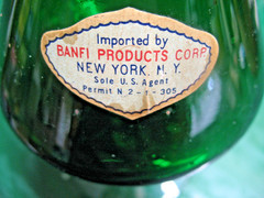 BARSOTTINI VINO ROSSO PITCHER DECANTER BOTTLE GREEN GLASS w/ LABELS EMPTY