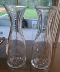 2 Bormioli Rocco Carafe Decanters 7.5&Prime; Tall 1 Quarto Litro Clear Glass Italy 8oz