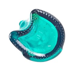 Rheinhessen Riesling Cat Figural Glass Bottle Teal Blue 13.5&Prime; Tall
