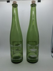 2 Green Wine Bottles With W-2068 4/5 Quarts Tall Wine Bottle