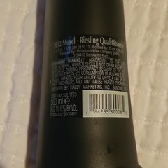 2012 Mosel Riesling Qualitätswein 500 ml Black Cat Wine Bottle, Black