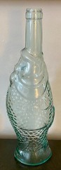 Light Aqua Pescevino Fish Wine Bottle