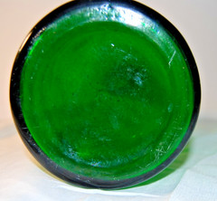 Vintage 14.5&Prime; Emerald Green Glass Bottle Large Magnum Wine Cider Blob Top Decor