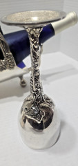 Vtg GodInger Silver Wine bottle Holder/Extender Two Matching Goblets