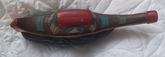Vintage Viarengo Painted Gondola Boat Shelf Art Glass Wine Bottle Torino Italy