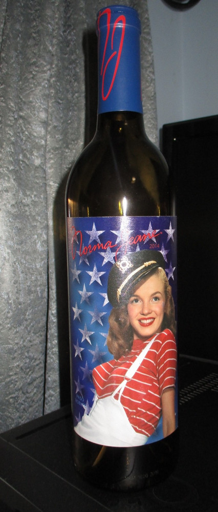 MARILYN MONROE NORMA JEANE EMPTY WINE BOTTLE MERLOT 2014 NAPA VALLEY 12&Prime;