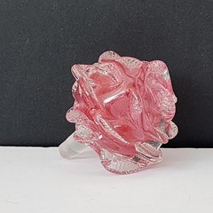 Vintage Pink Rose Wine Stopper – Hand Blown Glass Verrerie d&rsquo;art Belle Époque