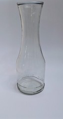 2 Vintage 1L Glass Carafes- Paul Masson & Fleur De Lis Stamp W/Rope Bottom