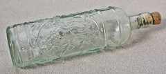 grape vine wine bottle made in Spain good condition with cork